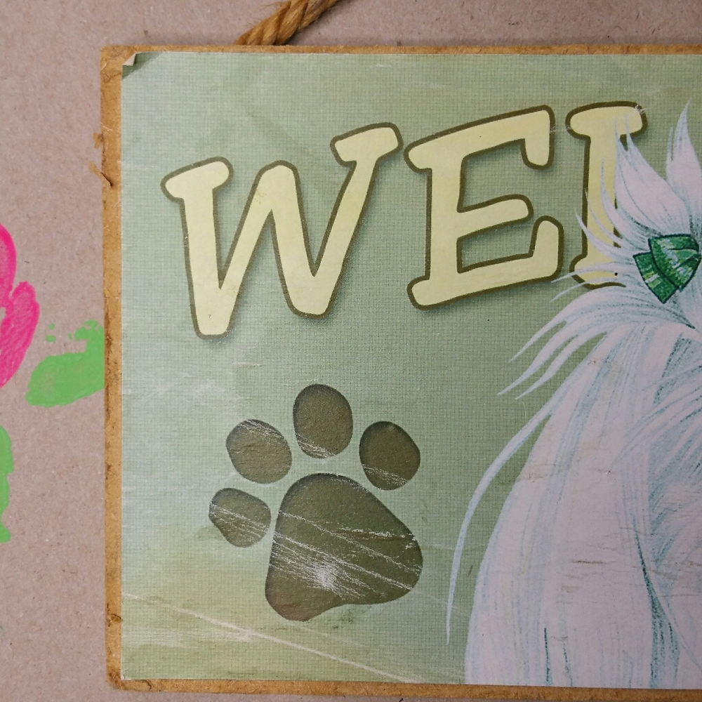 Welcome Sign White Dog Puppy Maltese - Picture 3 of 6